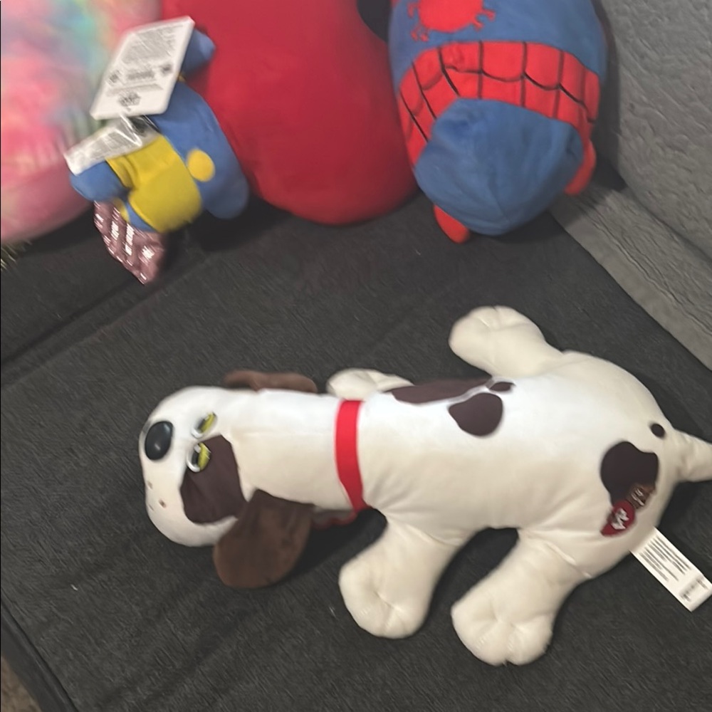White and Brown Pound Puppy Plush Dog Toy with Floppy Ears